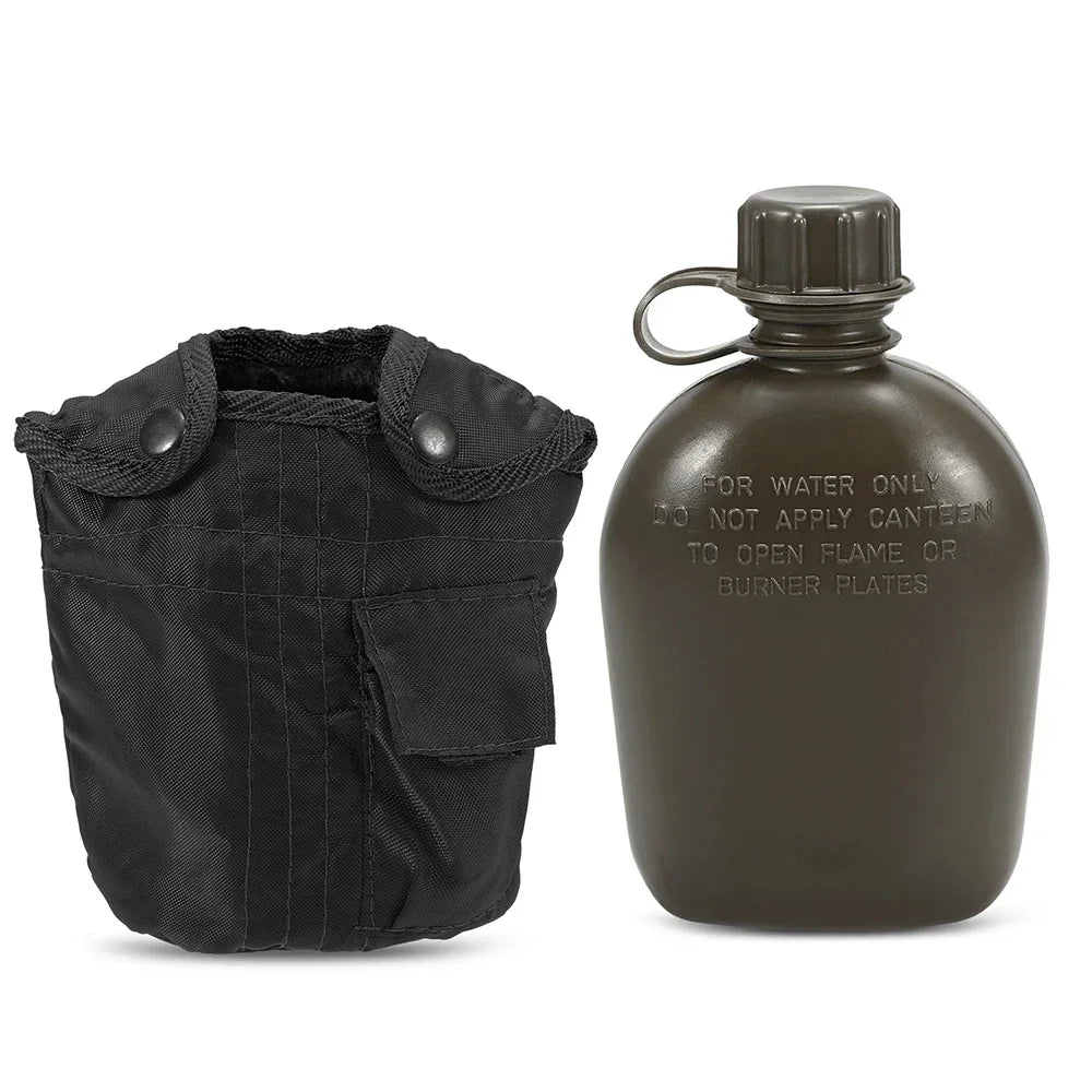 Outdoor Camouflage Military Canteen Bottle Backpacking Survival Water Kettle Camping Hiking Bottle 1L Large-capacity Kettle