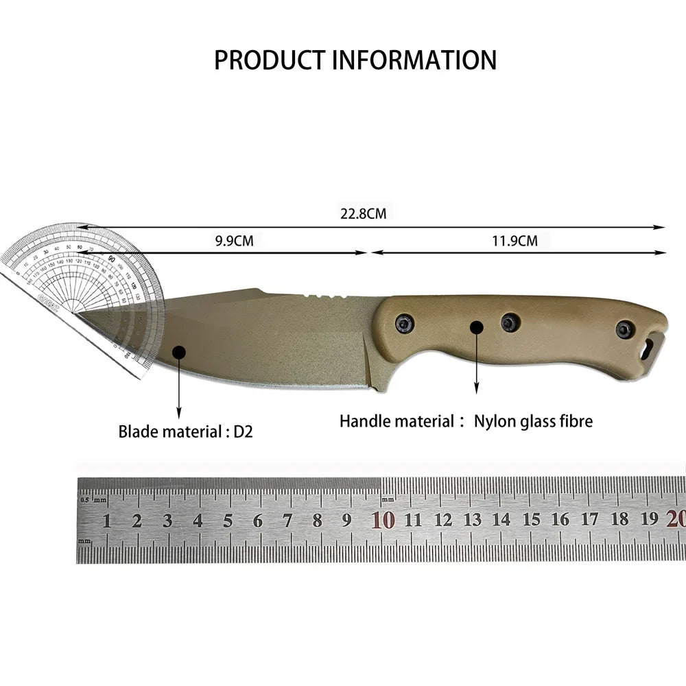 KA-BAR18 Military Fixed Blade Knife D2 Blade Nylon Fiberglass Handle Outdoor Jungle Hunting Cutting Knives EDC Emergency Tools