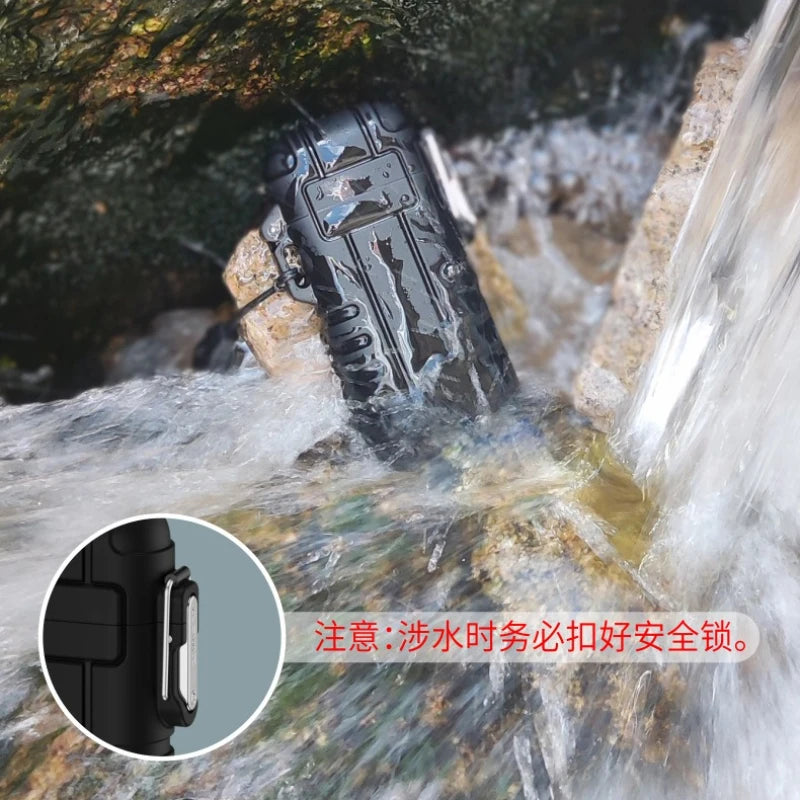 Outdoor Camping Sealed Waterproof Lighter Lighter Lightweight Portable Retractable Ignition with Lanyard Inflatable Lighter