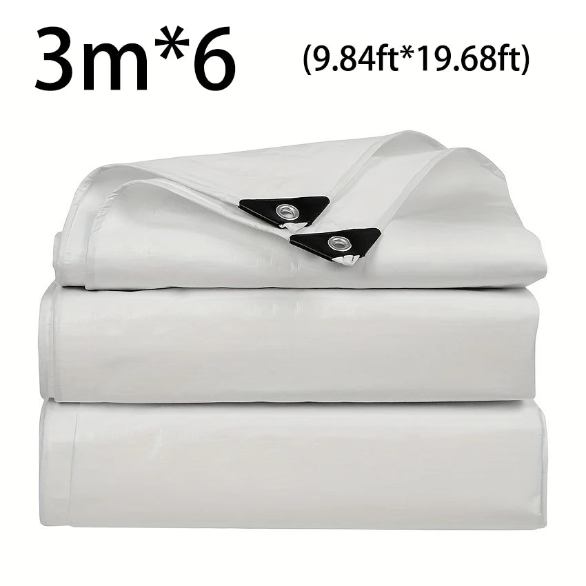 White Custom Large Tarp 3x5 6 8m*8 10 12 3 4x4 5m Outdoor Sun Shade Awning Waterproof Tarpaulin Uv Blocking Tent Camp Rain Cover