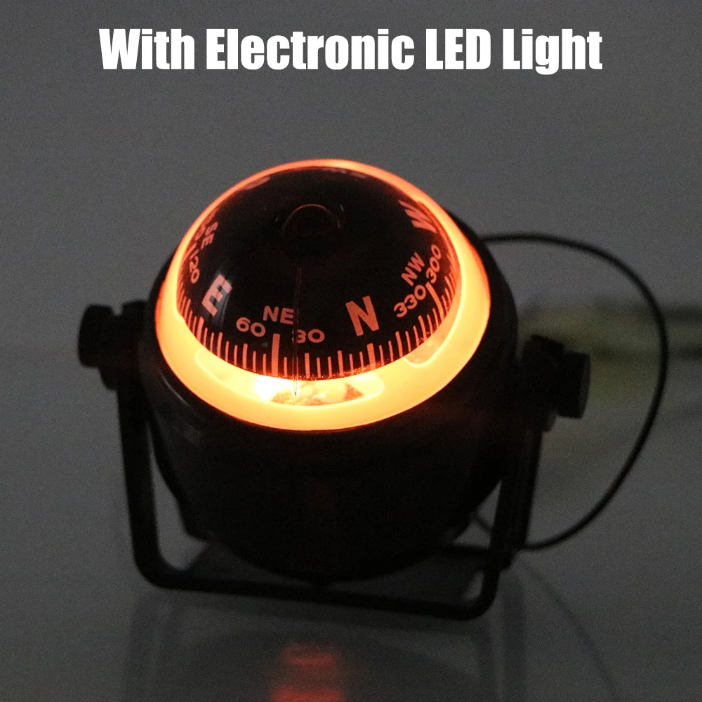 With Electronic LED Light Nautical Compass Waterproof 12V LC550 Navigation Positioning 360°rotating Boat Compass