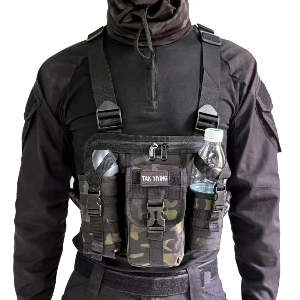 Tactical Running Vest Pack, Multi-Functional Shoulder Bag, Photographer Equipment Storage Chest Bag, Outdoor Sports Gear