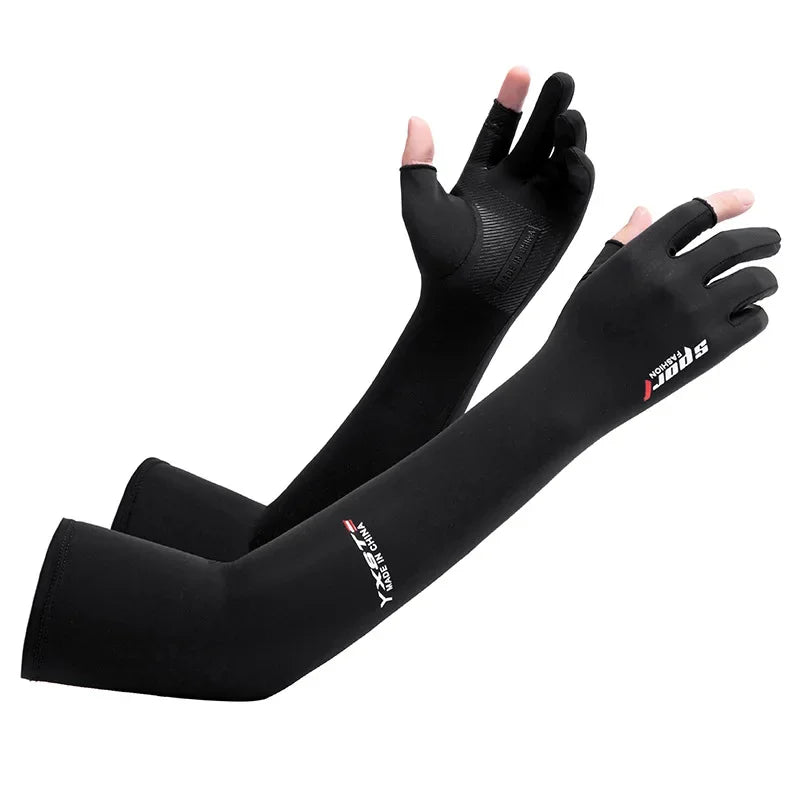 UV Solar Arm Sleeves Men Cycling Gloves Hand Long Sleeves Driving Arm Cover Summer Woman Cool Muff Sun Protection Motorcyclist