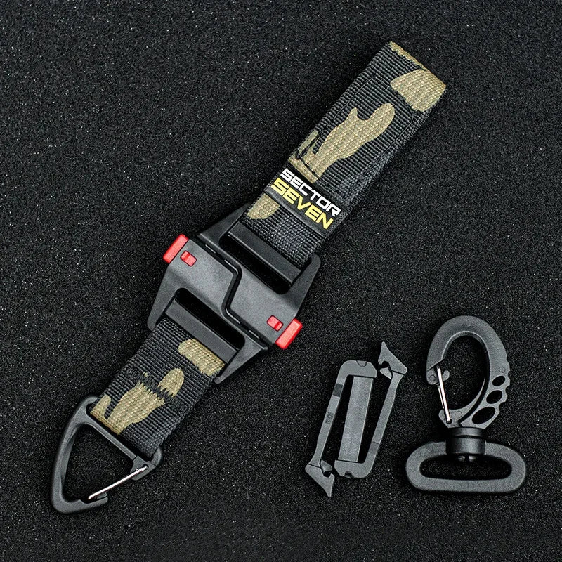 Tactical Multipurpose Triangle Quick Detachment Buckle Belt Quick Hanging Single Hook Survival Keychain EDC Quick Release Buckle