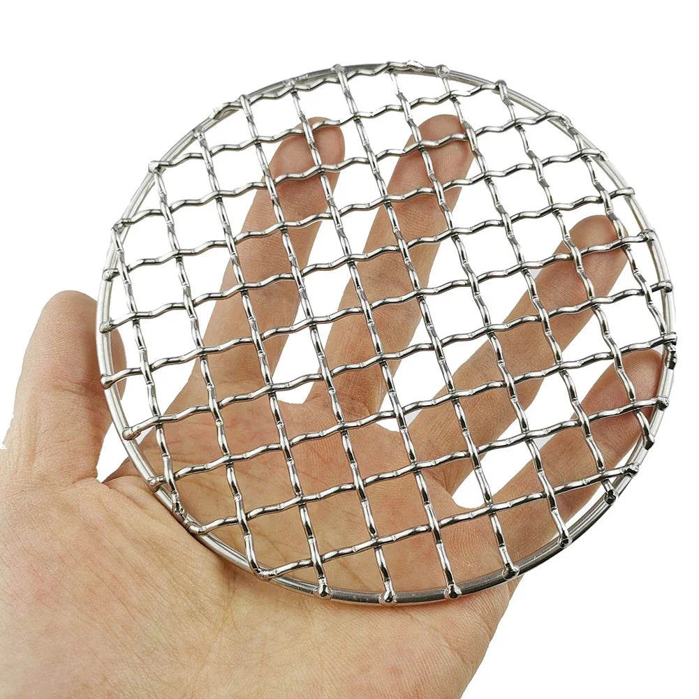 Stainless Steel Camping Grill Grate Mesh Pads Grilling Net Fire Cooking Outdoor Activities Traveling Picnic BBQ Camping Pot Tool