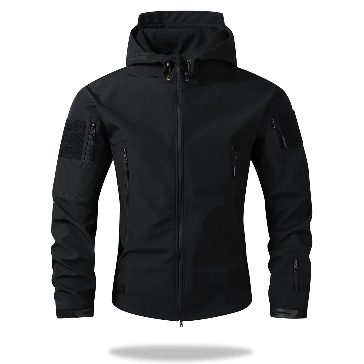 Waterproof Jacket Men Outdoor Softshell Hiking Jacket Hunting Coat Multi-Pockets Military Hooded Fleece Lined Rain Resistent