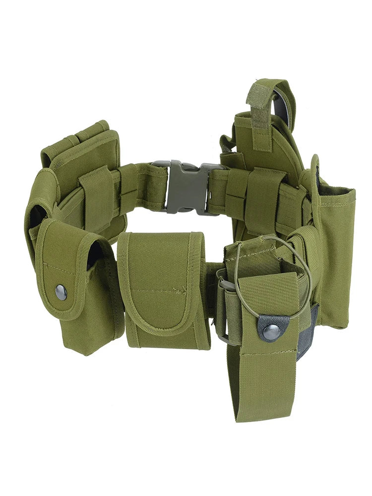Tactical Waist Belt Training Duty Security Equipment Set Multifunctional Nylon Waterproof Waist Bag Ten Piece Set Accessories