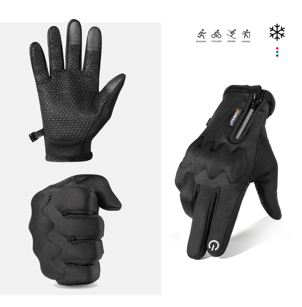 Winter Thermal Gloves Fleece Touch Screen Windproof Sport Outdoor Skiing Hiking Camping Hunting Cycling Non-slip Protective Gear