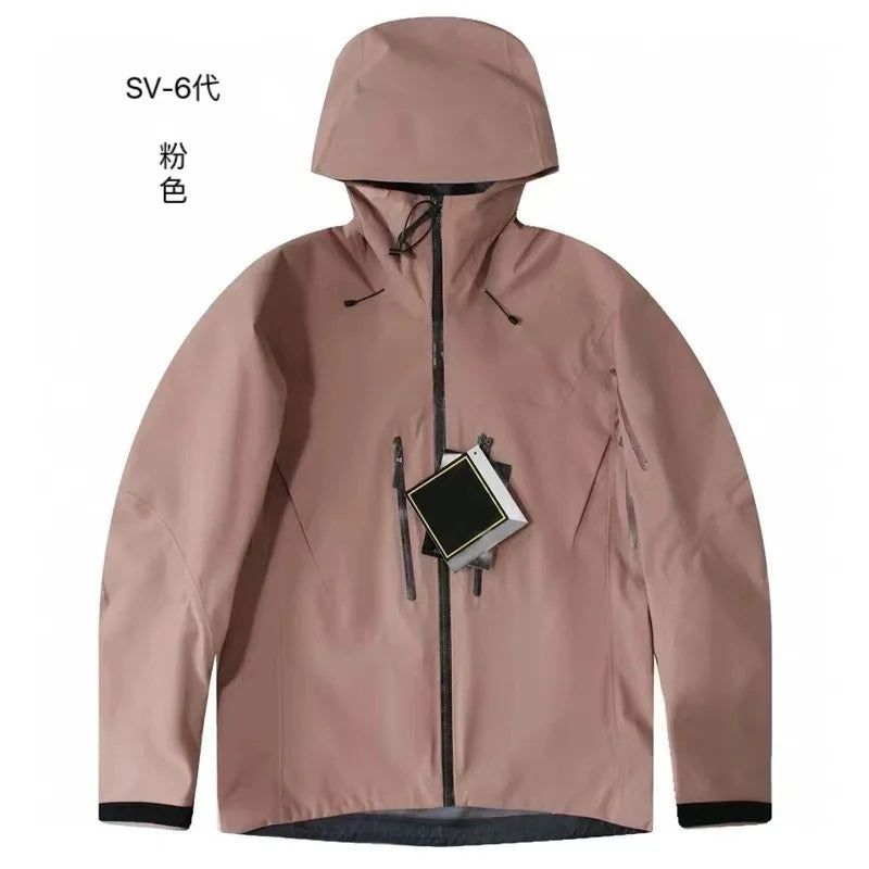 ARC SV Embroidery Bird Logo Three Layer Mens Womens Camping Coat Outdoor Waterproof Windbreaker Hiking Ski Jackets Unisex