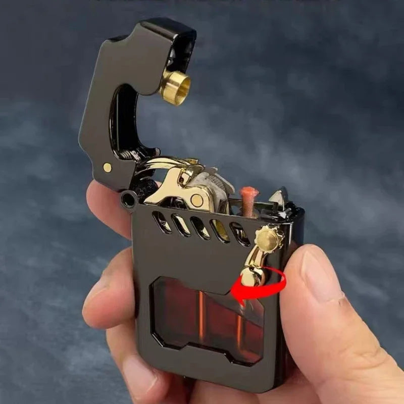 2025 ZORRO Mecha Transparent Fuel Tank Mechanical Ejection Kerosene Lighter Metal High-looking Creative High-end Men's Gifts