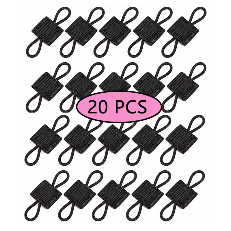 10pcs MOLLE Elastic Nylon Webbing Ribbon Buckle Outdoor Hiking Hunting Backpack Vest PTT Antenna Stick Pipe Binding Retainer