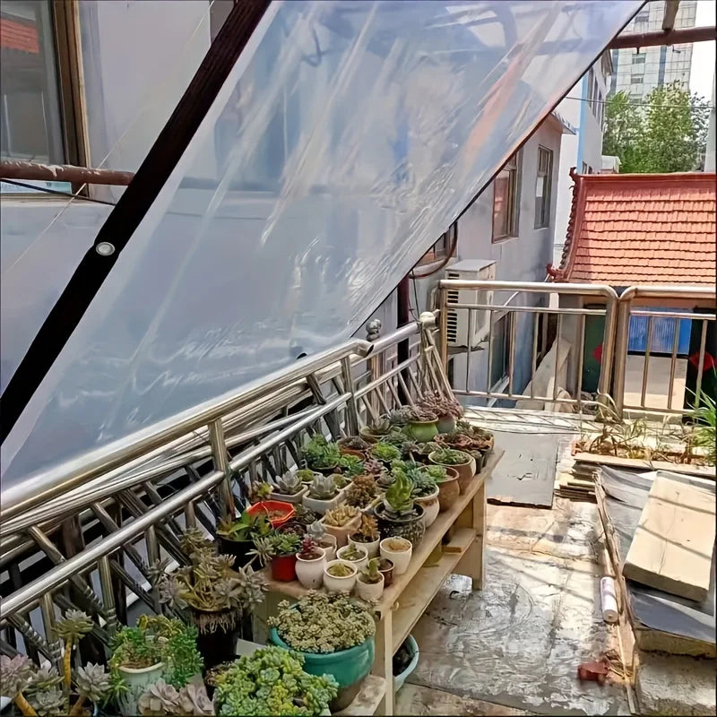 Waterproof Tarp Tarpaulin Clear Cover PE Film With Grommets Garden Balcony Patio Canopy Awnings Winter Plants Greenhouse Tarp