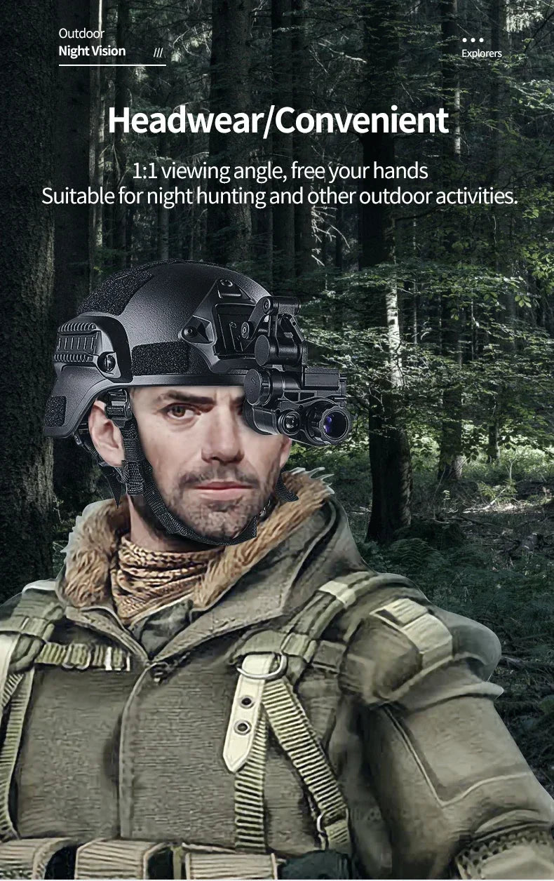 NVG10 FHD Digital Infrared Head Mounted Outdoor Helmet Type Single Tube Monocular Night Vision Goggles Campling Hunting