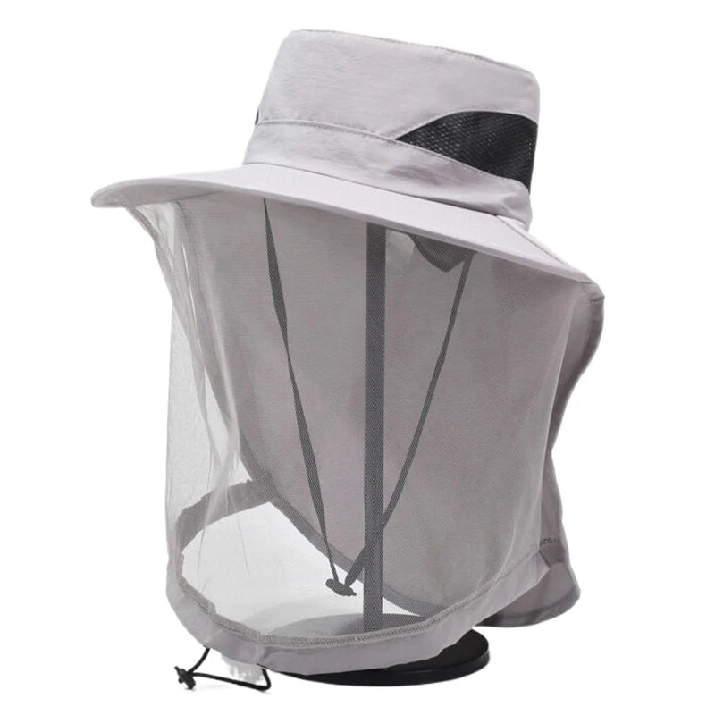 Outdoor Fishing Cap Anti Mosquito Insect Hat Fishing Hat Bug Mesh Head Net Face Protector Camping Hats Fishing Cap