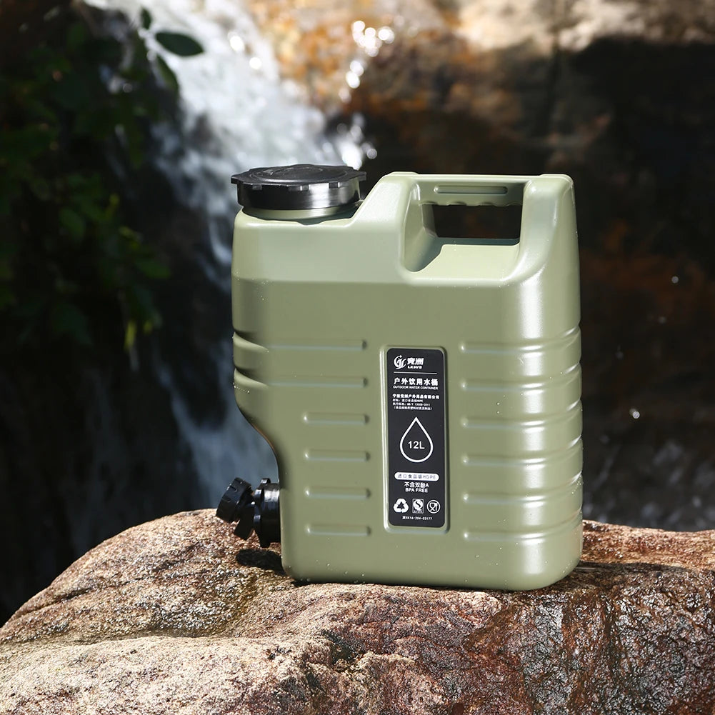 3.2 Gallon/12L Camping Water Container Portable BPA Free Water Bucket Food-Grade PE for Outdoor Camping/Hiking Emergency Storage