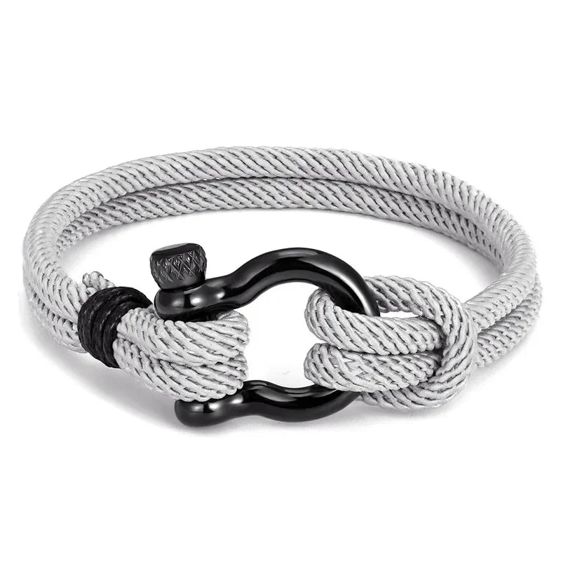 Navy Style Camping 2025 New Simple Parachute Cord Survival Anchor Bracelet Men Women with Black Stainless Steel Sport Buckle