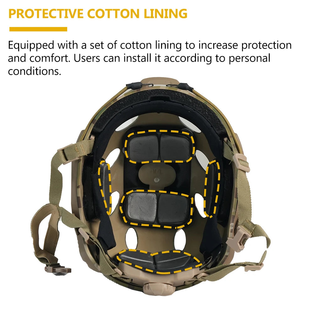 Military Helmet Kids Adults CS War Gaming Cosplay Outdoor Sports ABS Thickened Camouflage Army Helmet Head Protective Equipment