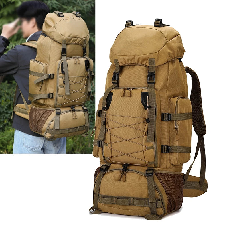 Tactical Climbing Backpack Large Capacity Travel Bag Outdoor Shoulder Camping Hiking Rucksack Men Women Mountaineering Backpack