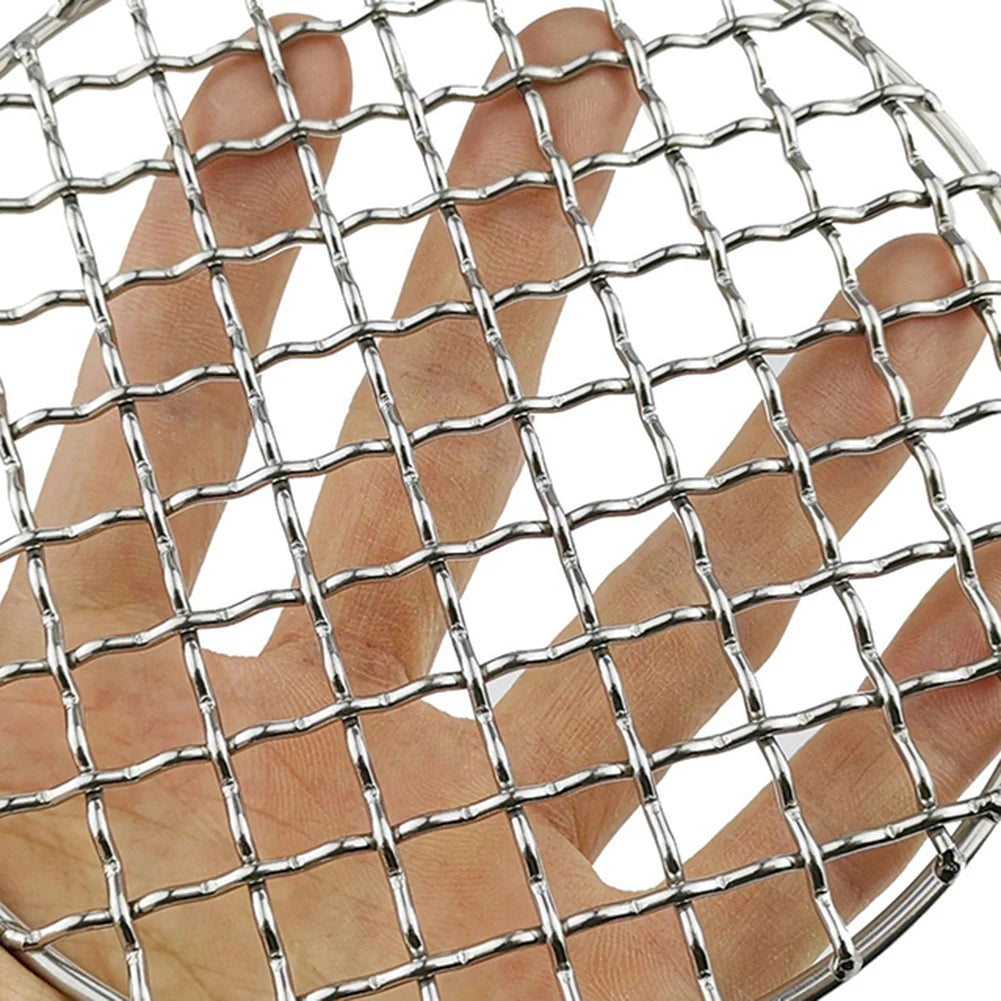 Stainless Steel Camping Grill Grate Mesh Pads Grilling Net Fire Cooking Outdoor Activities Traveling Picnic BBQ Camping Pot Tool