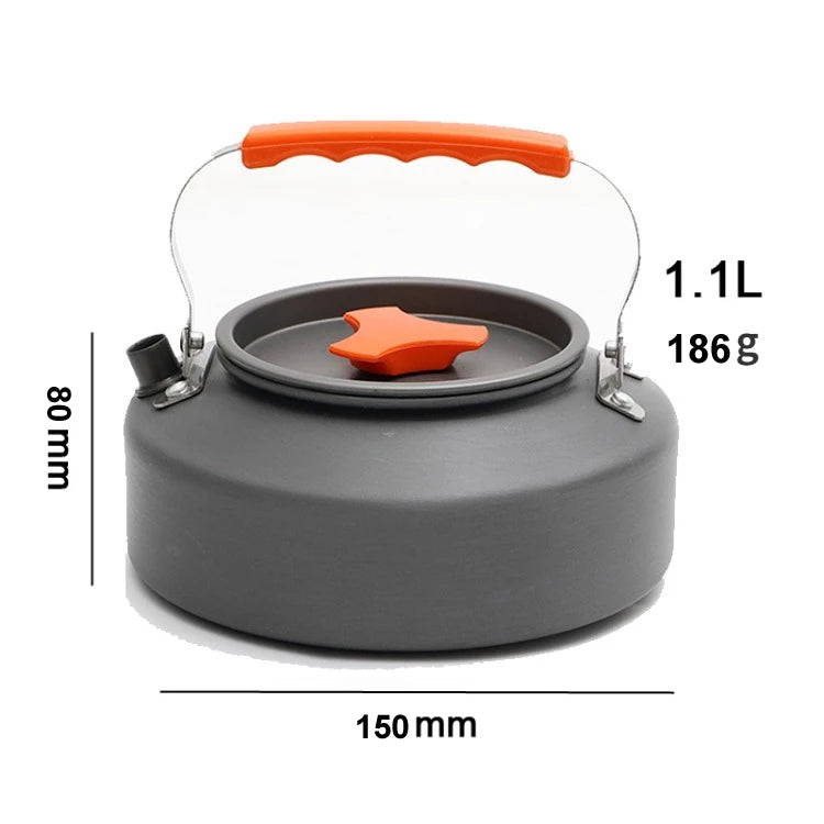 0.8L/1.1L/1.2L/1.6L/2L/2.5L Aluminum alloy Portable Outdoor Camping Coffee and Tea Kettle for Hiking Fishing Picnic and Cooking