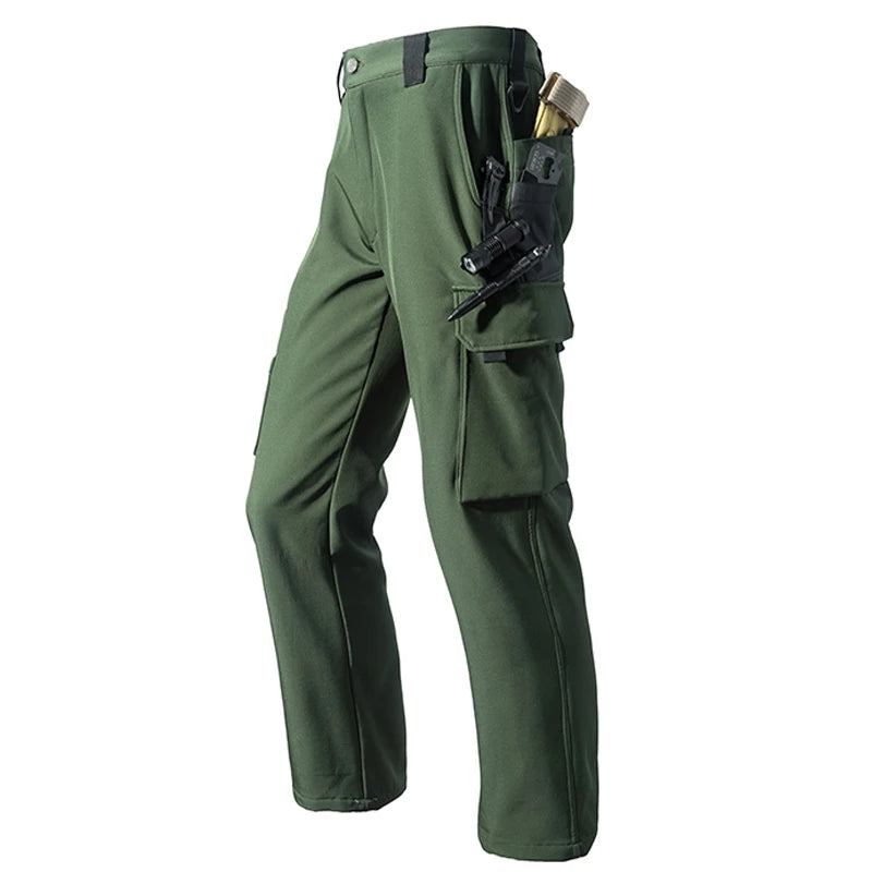 Men's Winter Autumn Fleece Sharkskin Waterproof Tactical Military Camping Hiking Jackets Climbing Hunting Coats Combat Pants