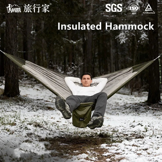 Outdoor Hammock with Sleeping Bag, Warm Comfortable Anti-Roll Design, Heavy Duty Windproof Cold Proof Camping Bed