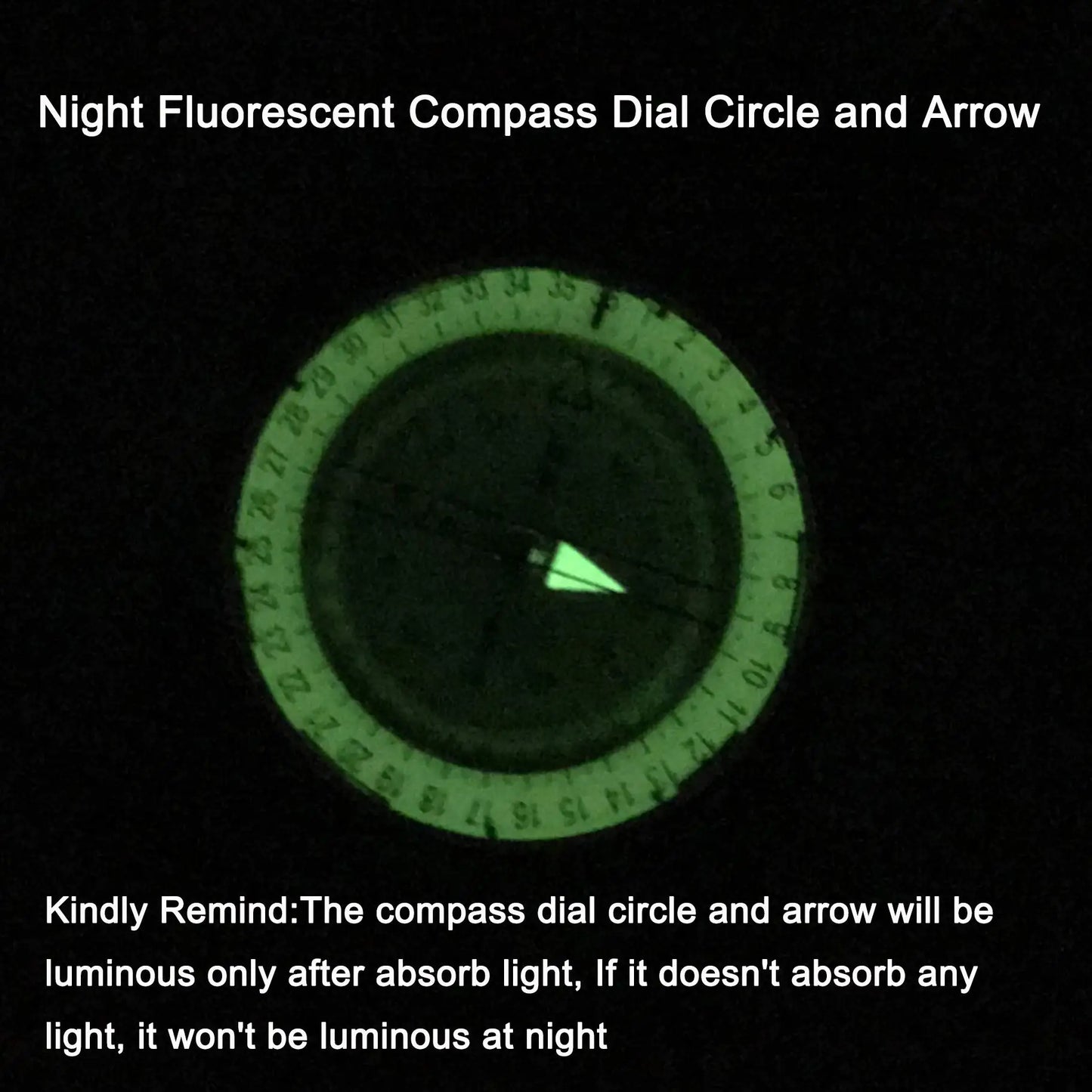 Glow in Dark Shockproof Waterproof Survival Compass for Hiking Camping Hunting Backpacking Outdoor Navigation Essential Gear