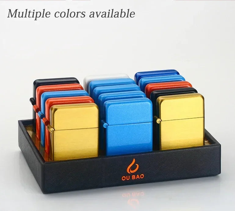 Windproof  Waterproof Metal Lighter Electroplated Dragon Embossed Pattern Red Fire Direct Cigar Lighter Men Smoke Accesoires