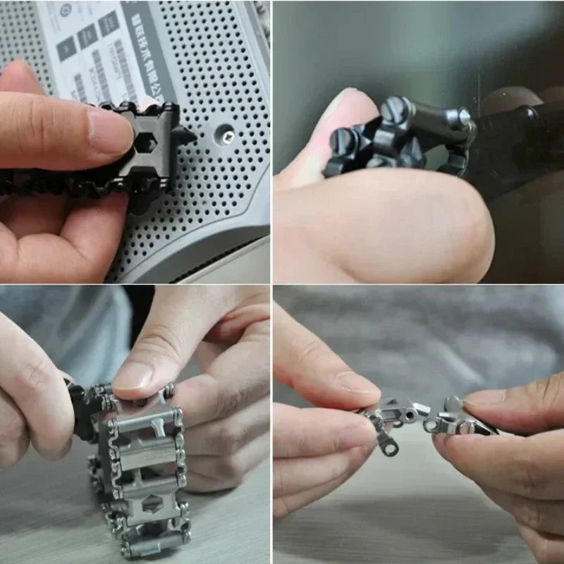 Outdoor Multi functional Tool Bracelet Pedal Stainless Steel Bolt Driver Wearable Bicycle Multi functional Outdoor Tool