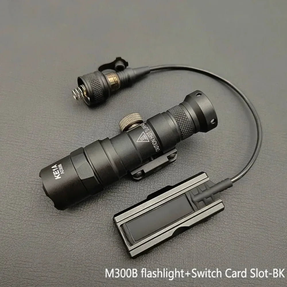 M300B M600B Tactical LED Strobe Flashlight Weapon Gun Light Fit MLOK 20MM Rail Scout Light with Switch for Outdoor Hunting