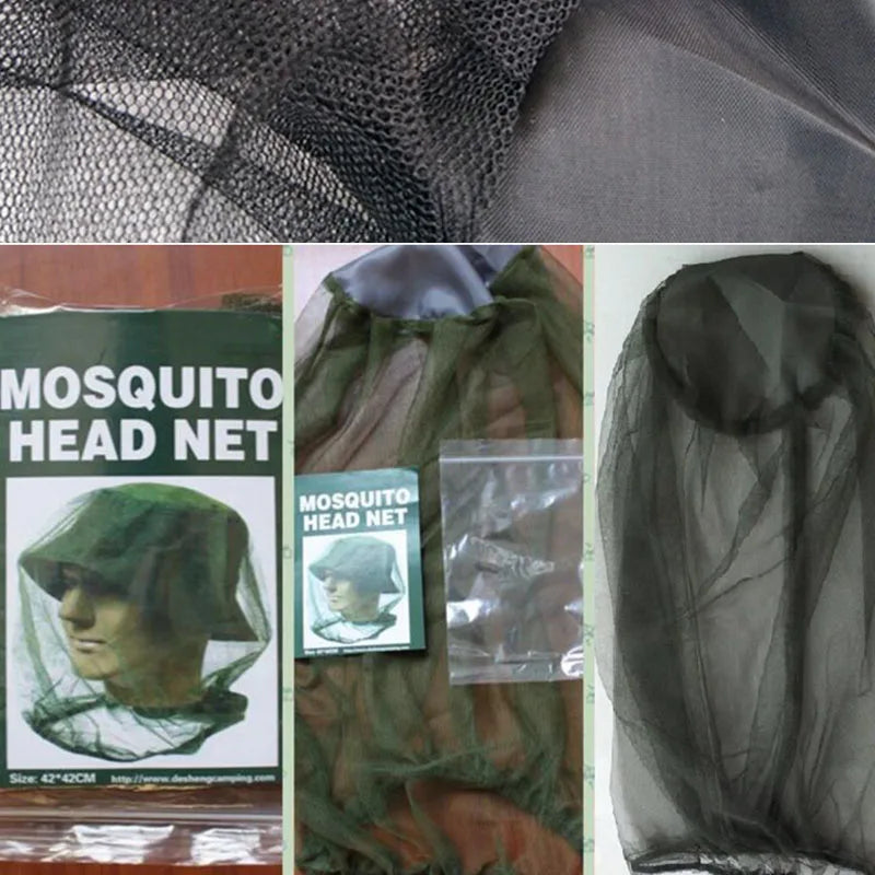 Outdoor Head Face Mask Hat Net Cover Anti-mosquito cover mosquito net cap travel breathable head mesh covers Anti Mosquito Bug