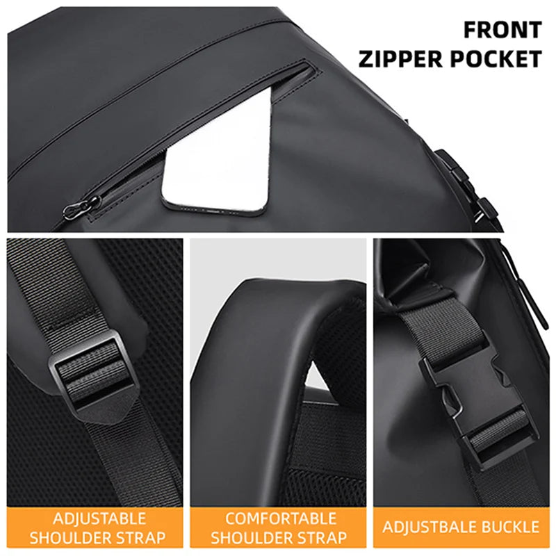 Hiking Rolled Top Backpack Travel Duffel Bag Outdoor Climbing Camping Sport Fitness Rucksack Casual Weekend Luggage Schoolbag