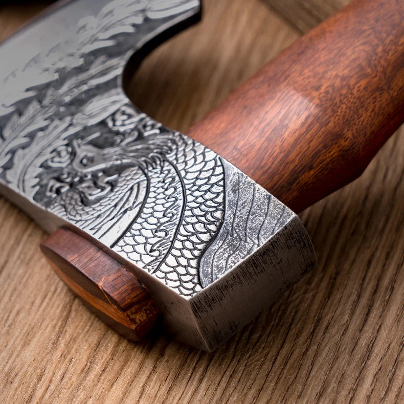 Outdoor Cut Firewood Axe Camping Survival Axes Tactical Self-defense Hand Axe Multipurpose Wooden Handled Axes with Cover