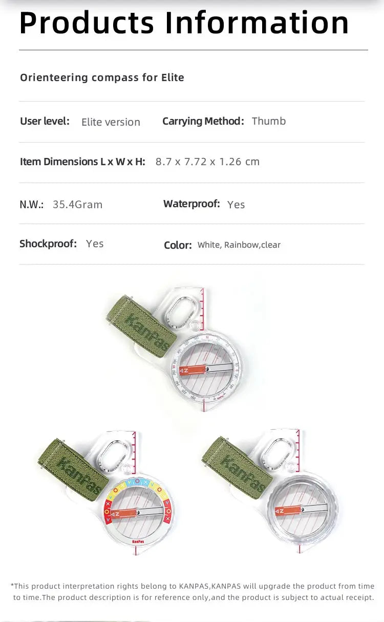 KANPAS  elite competition orienteering  thumb compass with silicon ring,MA-43-FS