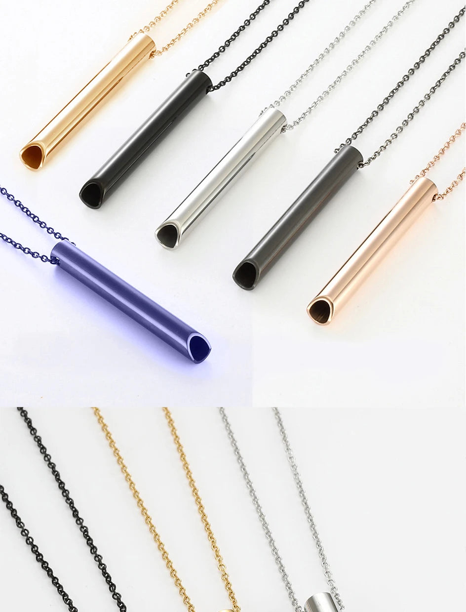 528Hz Stainless Steel Meditation Whistle Necklace | Yoga Breathing Tool & Anxiety Relief | Chakra Balancing Spiritual Jewelry