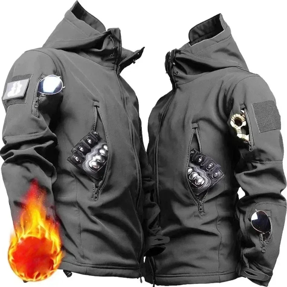 Men's Winter Autumn Fleece Jackets Tactical Waterproof Suits Outdoor Fishing Hiking Camping Tracksuits Coats Thermal Pants