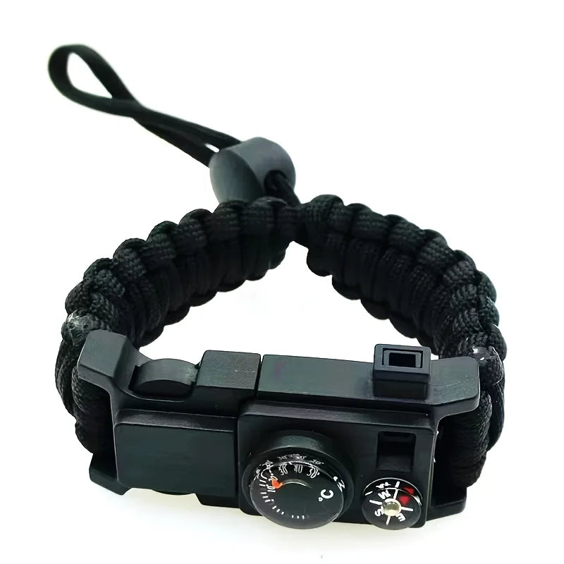 10-in-1 Multifunctional Survival Bracelet with Compass, WhistleLine Rope  for Outdoor Adventures and Emergencies