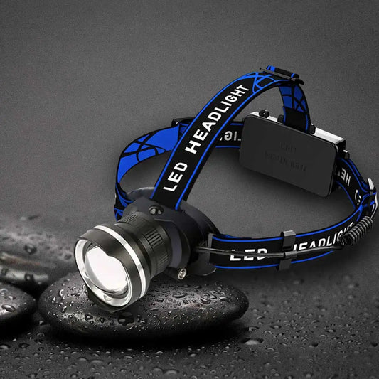 LED aluminum alloy Headlamp 4-Mode Zoomable Powerful Headlight Rechargeable Use 18650 Battery Head Flash Torch Camping Hunting