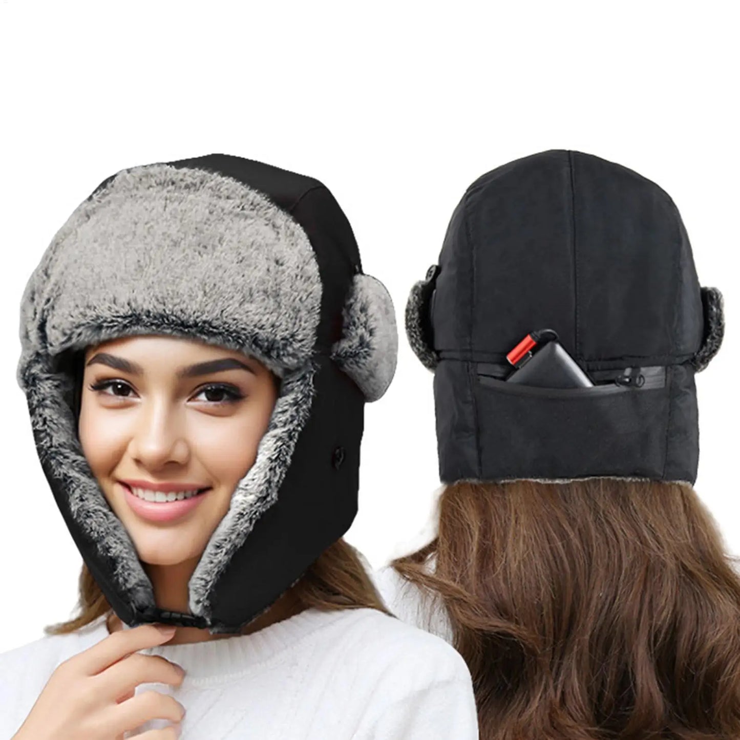 Winter ski Electric Heating Hat Men Woman USB Electric Warm Heated Hat Windproof Thermal Ear Protection Hat For Outdoor Camping