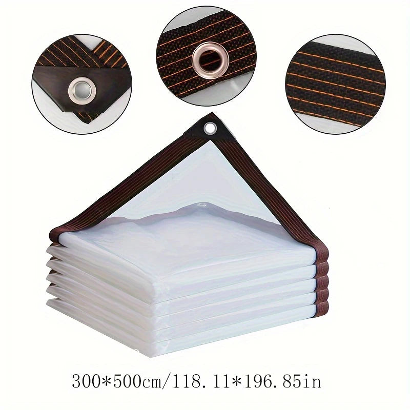 Waterproof Tarp Tarpaulin Clear Cover PE Film With Grommets Garden Balcony Patio Canopy Awnings Winter Plants Greenhouse Tarp