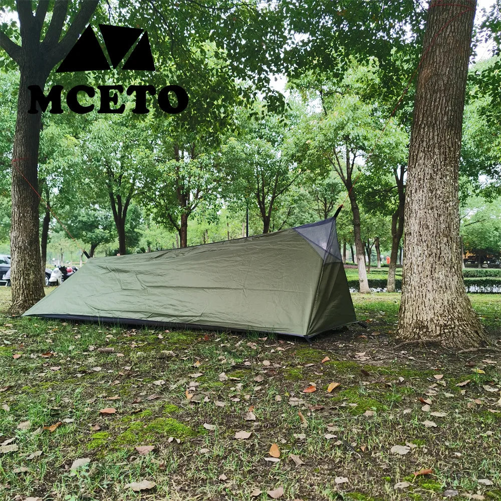 Ultralight Backpacking Tent 1 Person Outdoor Single Man 3 Season Rodless Camping Tent with 210D Oxford Cloth Professional Design