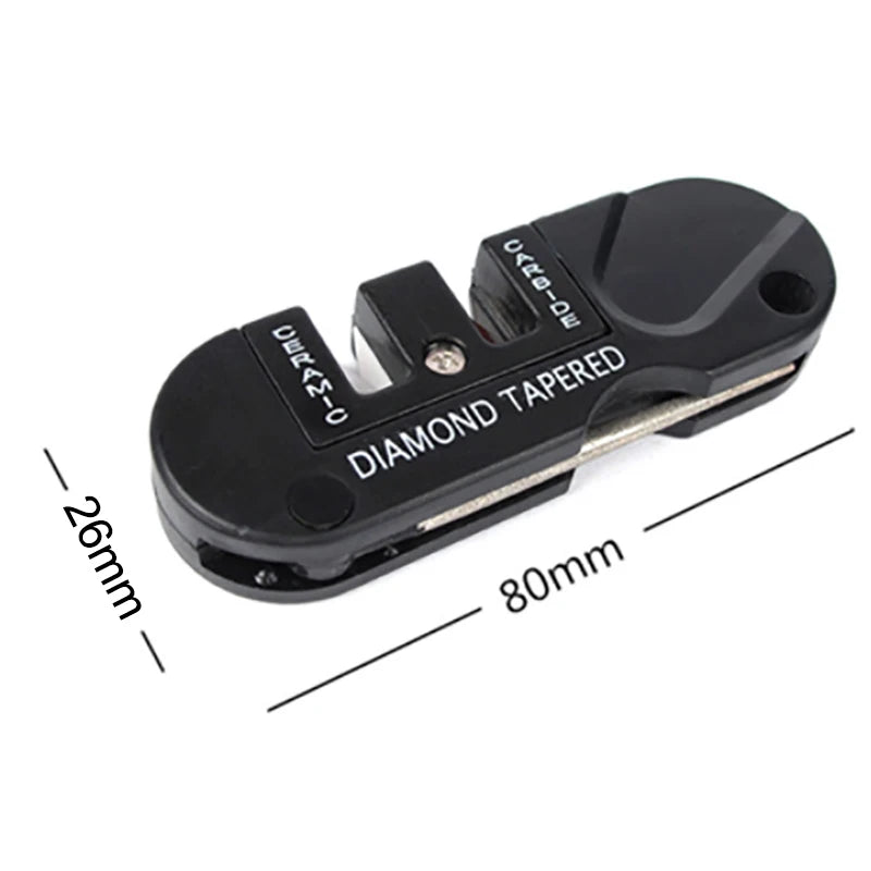 Portable Tungsten Ceramic Carbide Knife Whetstone Sharpener Sharpen Fish Hook Pocket Tool Camp Hike Outdoor