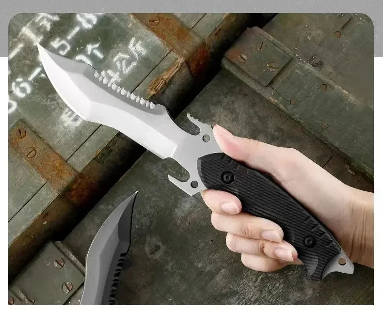 Portable High Hardness Survival Knife Straight Outdoor Tool Pocket Military Hunting Tactics Knife
