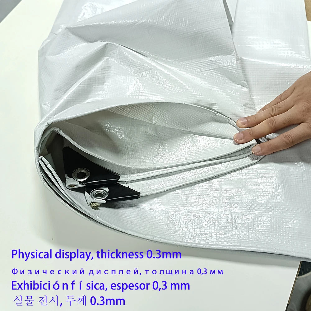 White Custom Large Tarp 3x5 6 8m*8 10 12 3 4x4 5m Outdoor Sun Shade Awning Waterproof Tarpaulin Uv Blocking Tent Camp Rain Cover