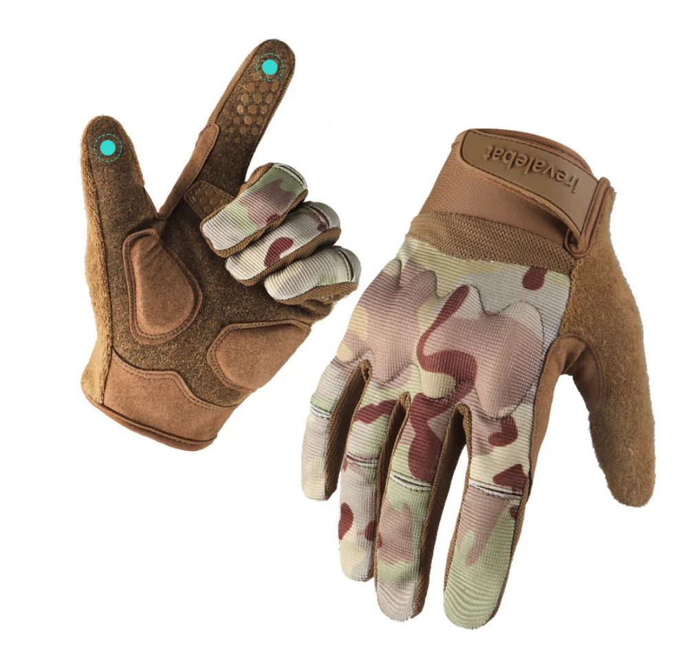 Men Tactical Gloves Touch Screen Cycling Sports Outdoor Motorcycle Riding Bike Running Outdoor Anti Slip Shock Absorption Gloves