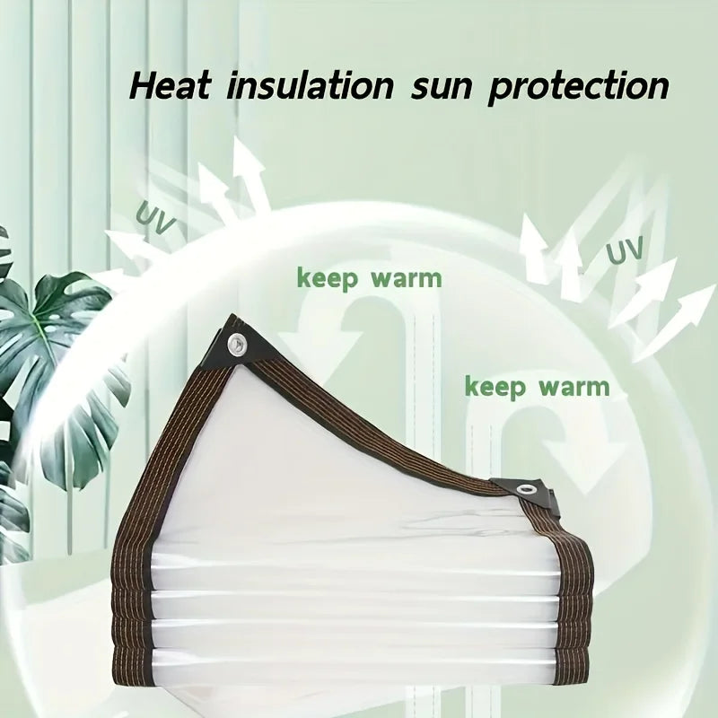 Waterproof Tarp Tarpaulin Clear Cover PE Film With Grommets Garden Balcony Patio Canopy Awnings Winter Plants Greenhouse Tarp