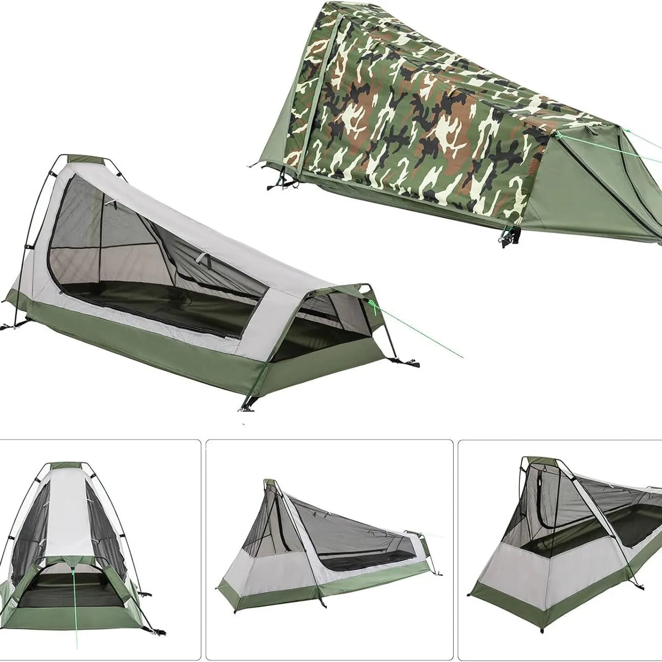 Outdoor Tent Double Layers Waterproof Single Person 3 Season Lightweight Tent