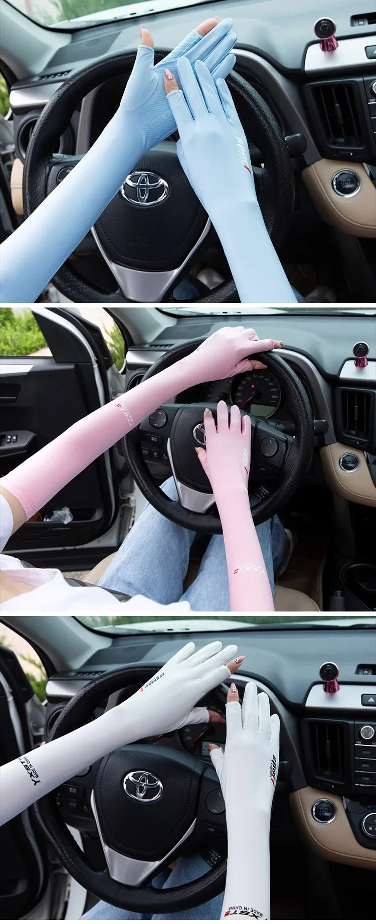 UV Solar Arm Sleeves Men Cycling Gloves Hand Long Sleeves Driving Arm Cover Summer Woman Cool Muff Sun Protection Motorcyclist