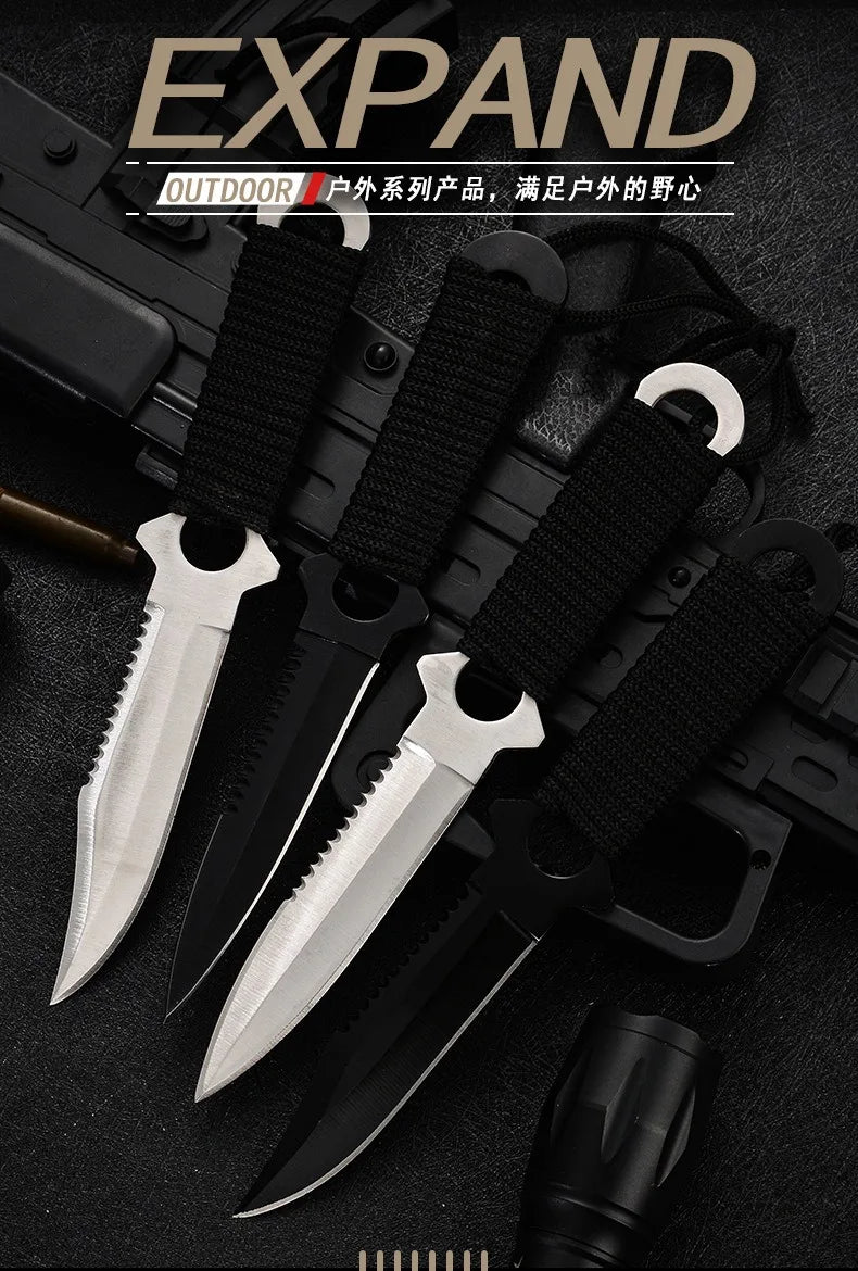 Field high hardness sharp tactical knife Outdoor knife Portable small straight knife Wilderness survival defense knife