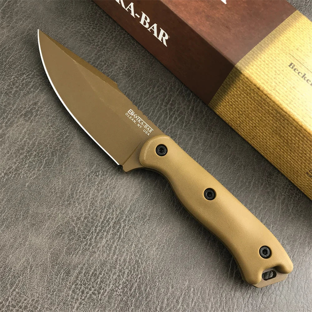 KA-BAR18 Military Fixed Blade Knife D2 Blade Nylon Fiberglass Handle Outdoor Jungle Hunting Cutting Knives EDC Emergency Tools